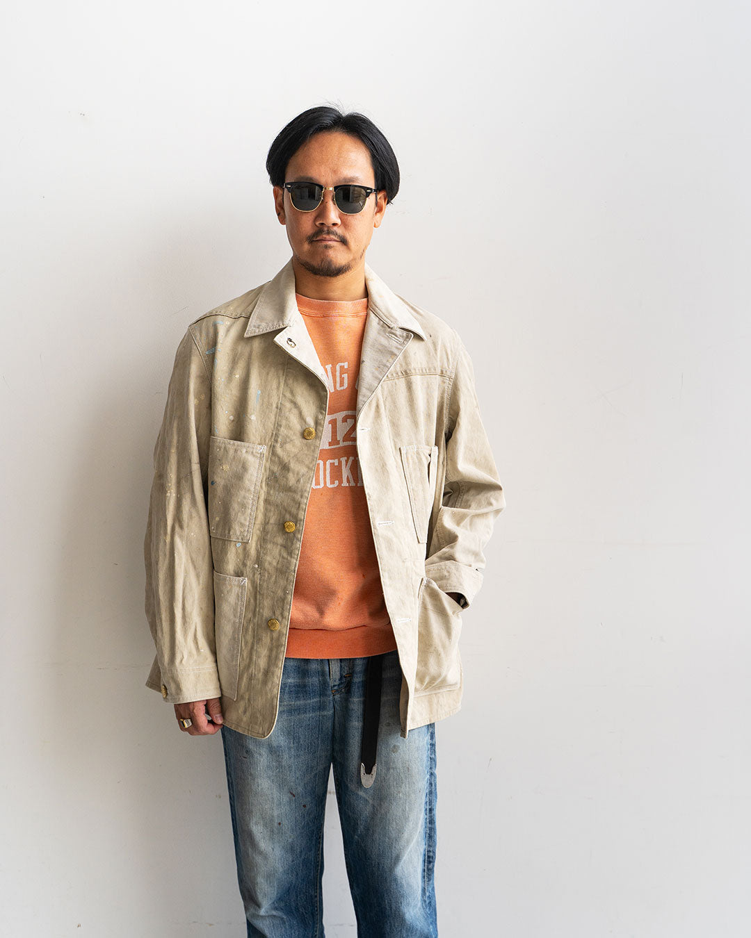 【HEXICO】Coverall .30-40s Style 『US Old Drop Cloth / Brass Button』②
