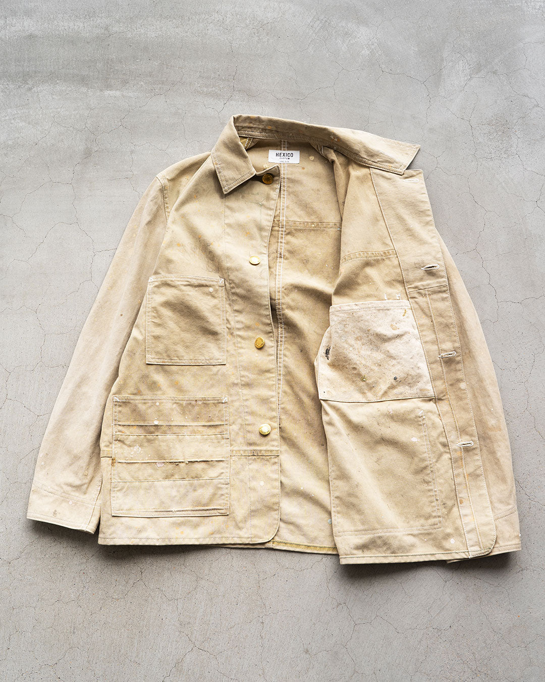 【HEXICO】Coverall .30-40s Style 『US Old Drop Cloth / Brass Button』①