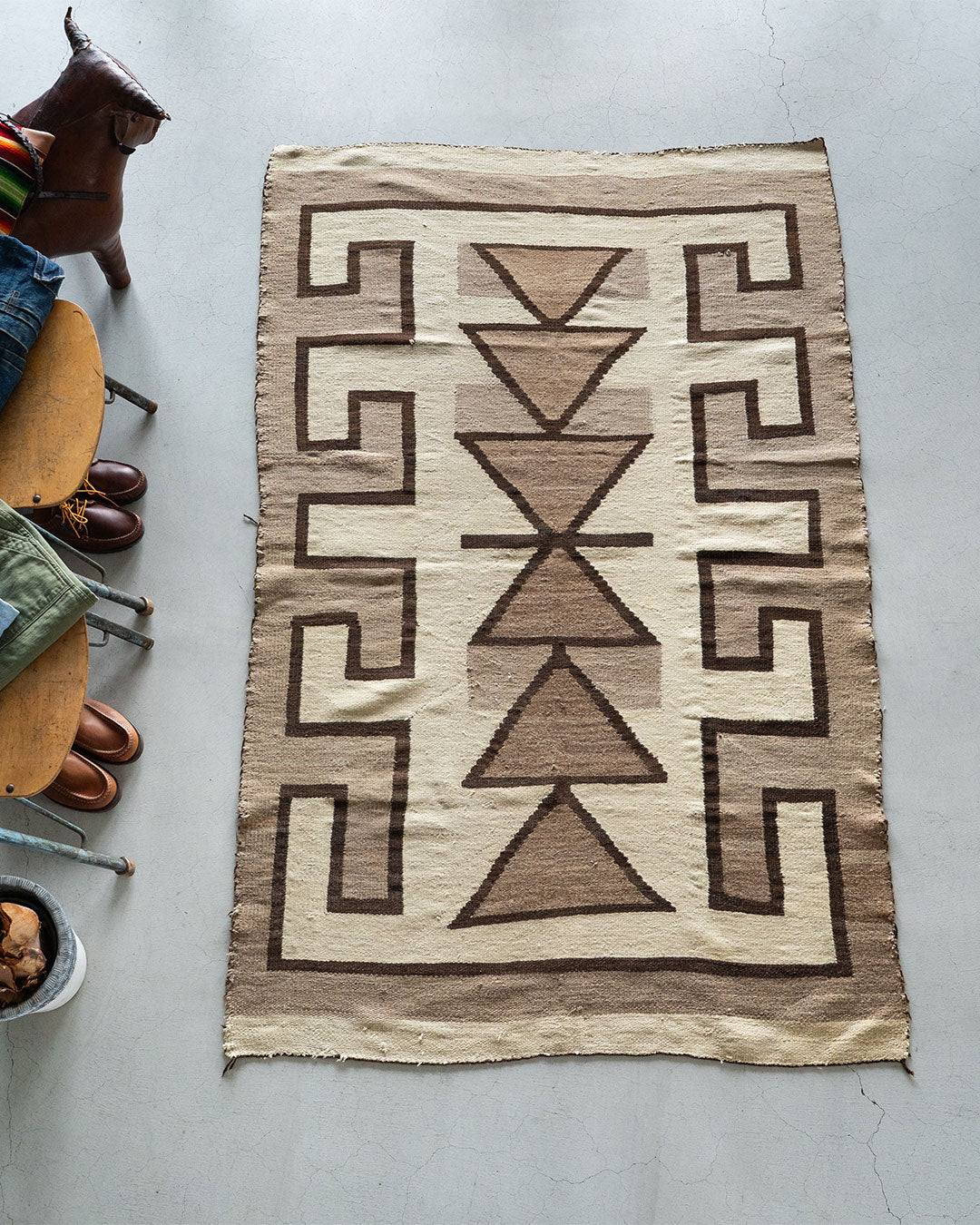【VINTAGE】40s Navajo Rug 『Good Condition & Design』