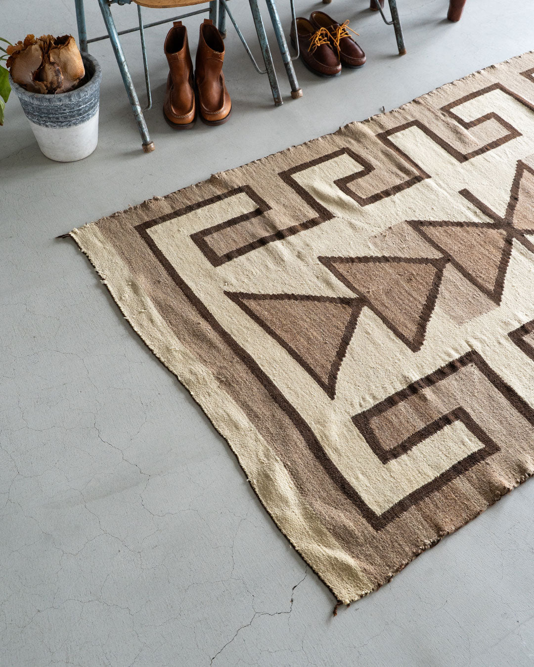 【VINTAGE】40s Navajo Rug 『Good Condition & Design』