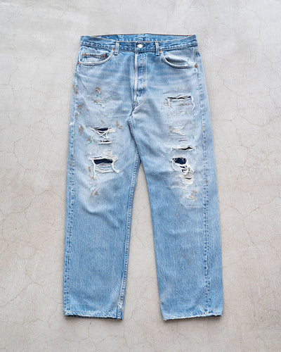 【Re FORT】Levis 501 “Made In USA” 『Crash & Paint』『Size W36』2-①