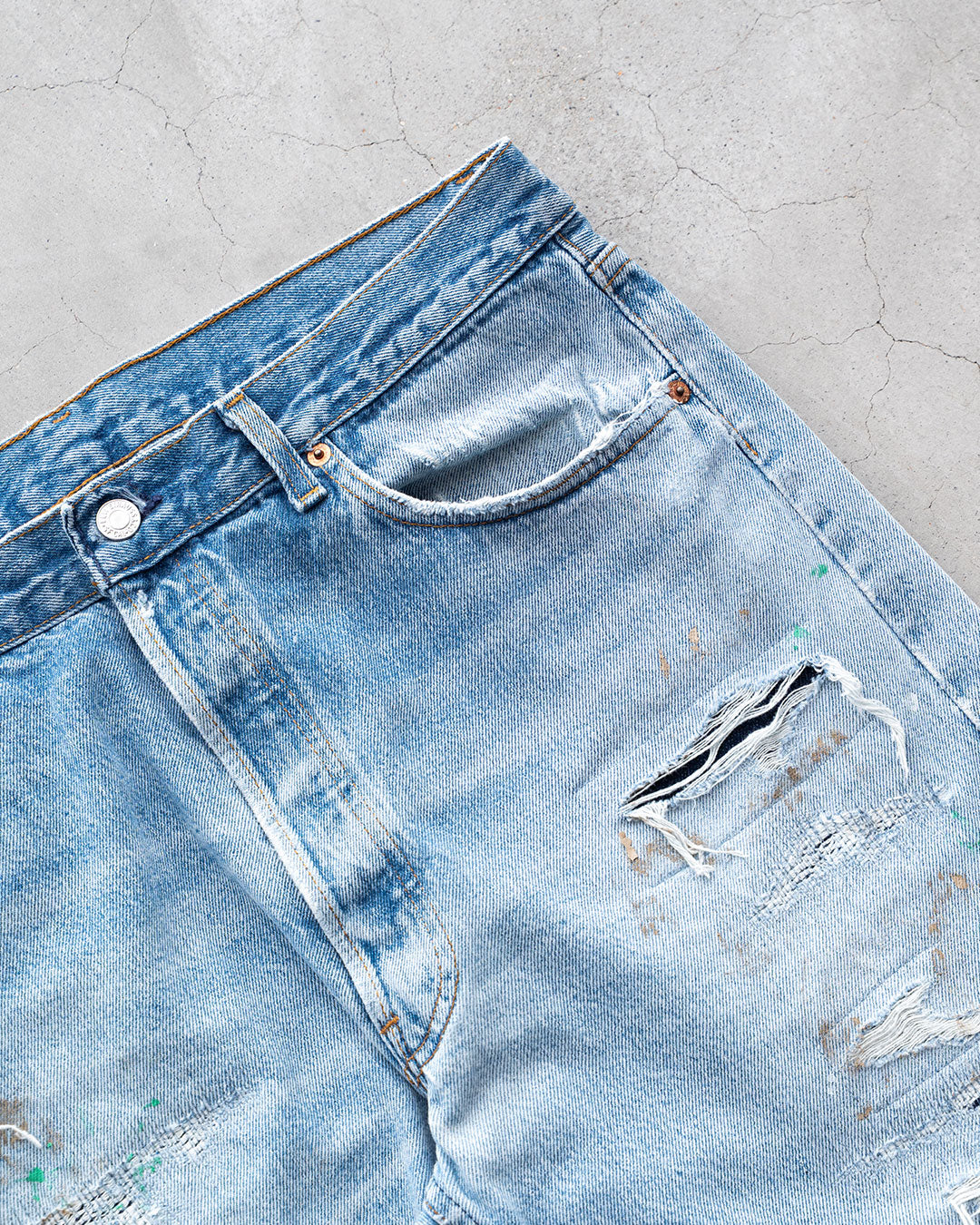 【Re FORT】Levis 501 “Made In USA” 『Crash & Paint』『Size W36』2-①