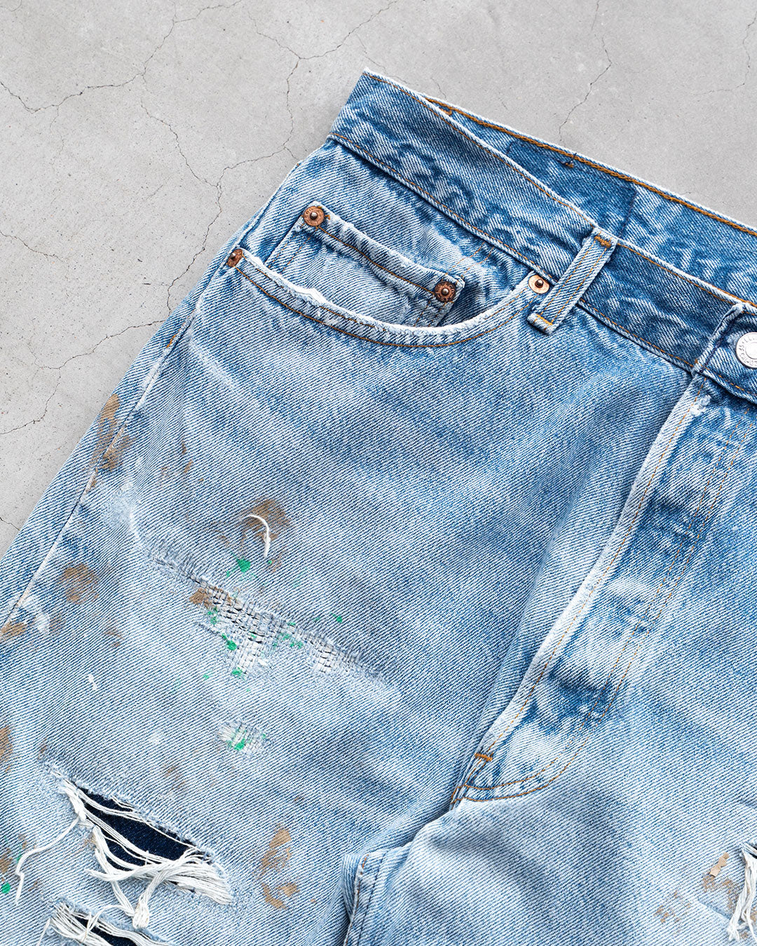 【Re FORT】Levis 501 “Made In USA” 『Crash & Paint』『Size W36』2-①