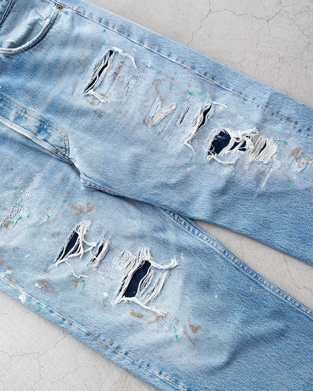 【Re FORT】Levis 501 “Made In USA” 『Crash & Paint』『Size W36』2-①