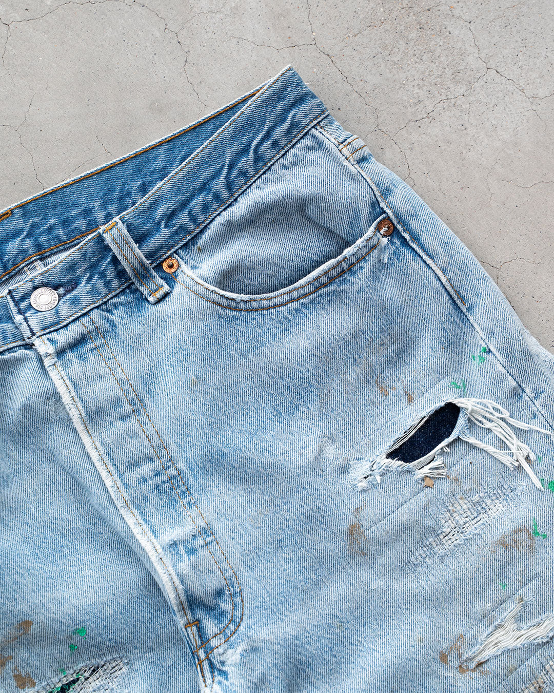 【Re FORT】Levis 501 “Made In USA” 『Crash & Paint』『Size W36』2-③