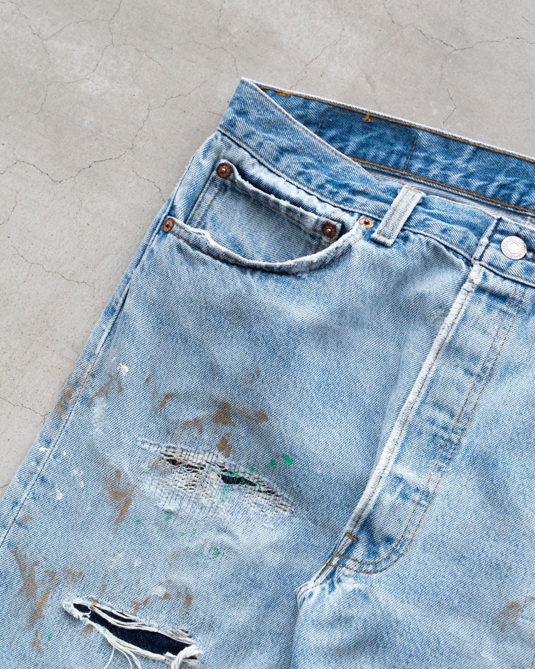 【Re FORT】Levis 501 “Made In USA” 『Crash & Paint』『Size W36』2-③