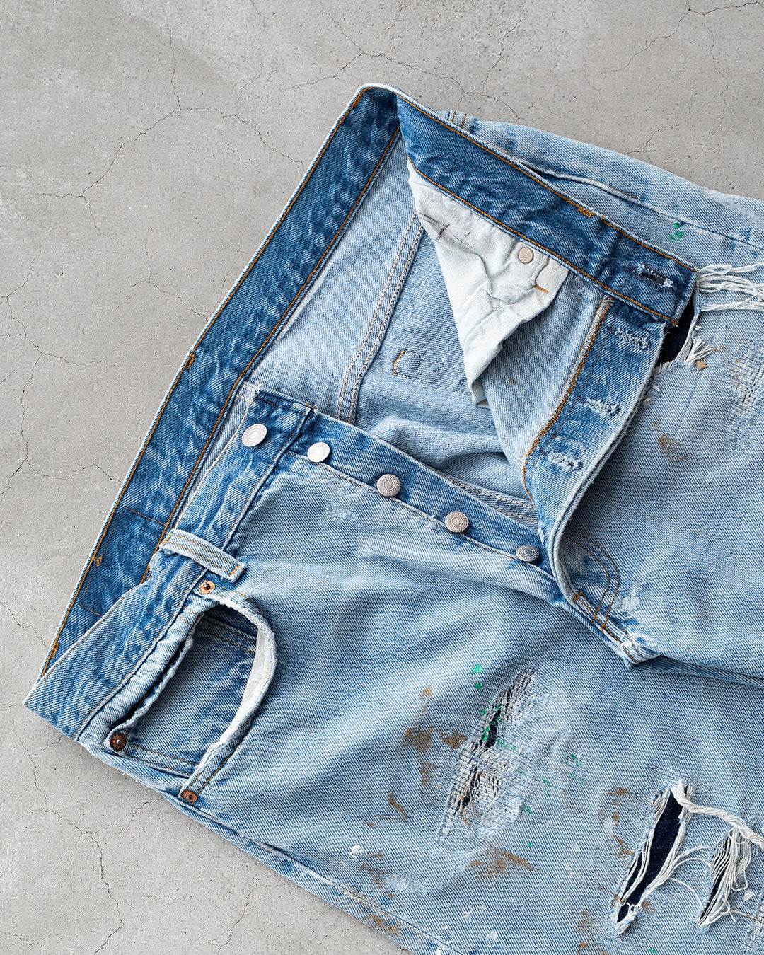 【Re FORT】Levis 501 “Made In USA” 『Crash & Paint』『Size W36』2-③