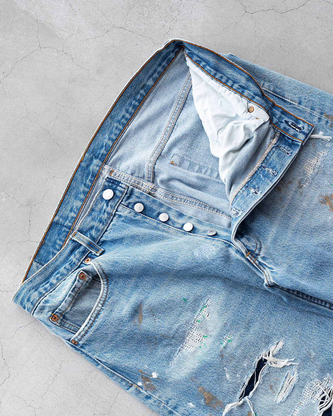 【Re FORT】Levis 501 “Made In USA” 『Crash & Paint』『Size W36』2-⑧