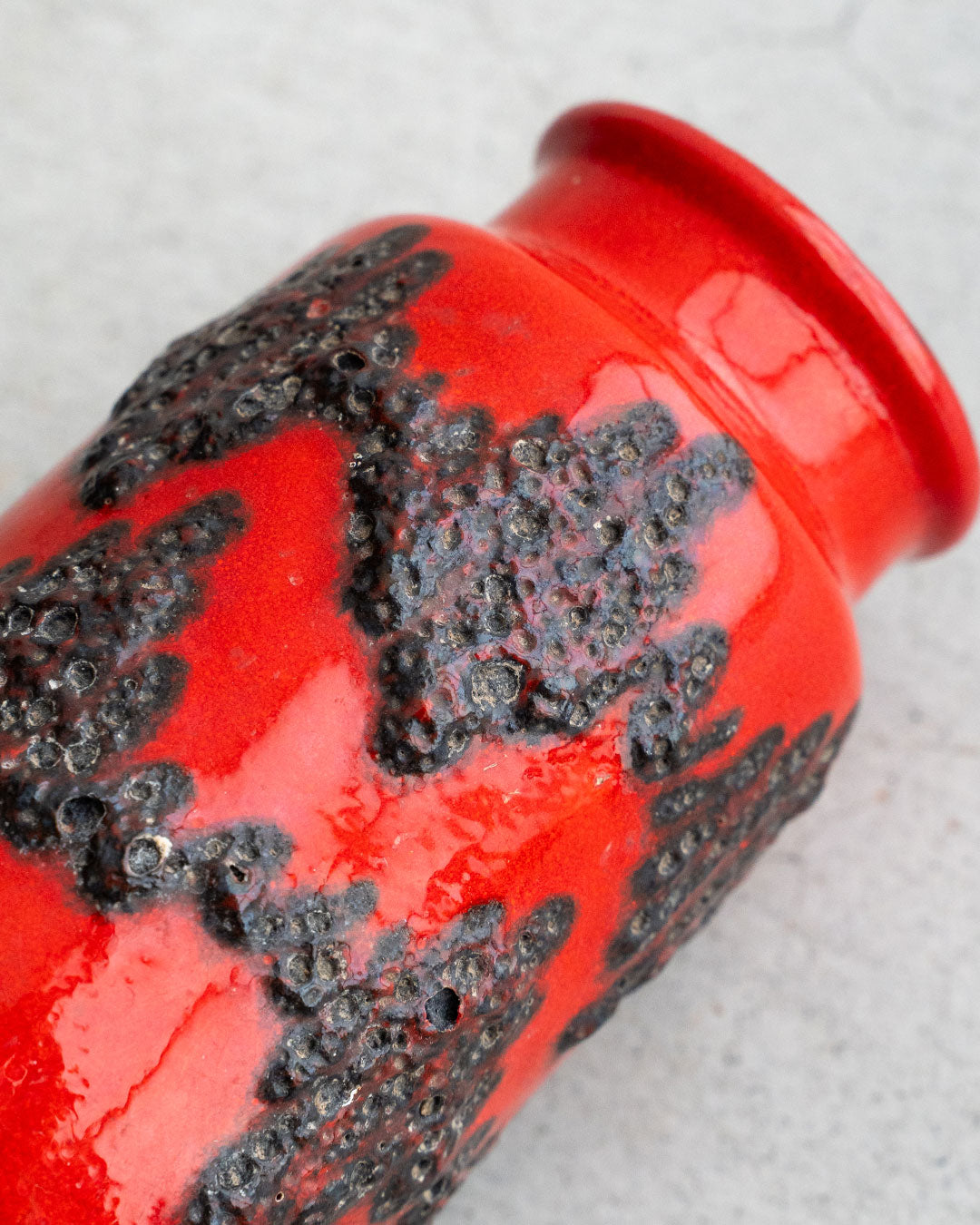 【VINTAGE】60-70s Fat Lava Flower Vase (W.GERMANY)