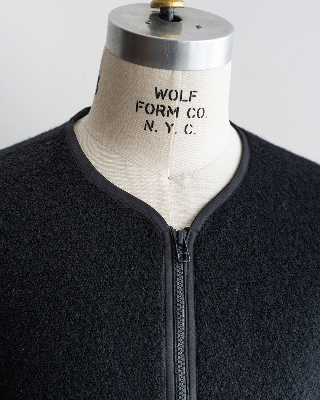 【A VONTADE】Wool Pile Zip Cardigan
