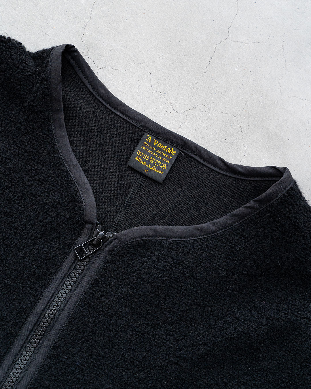 【A VONTADE】Wool Pile Zip Cardigan