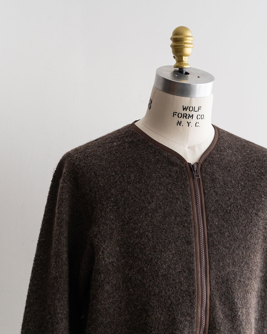 【A VONTADE】Wool Pile Zip Cardigan