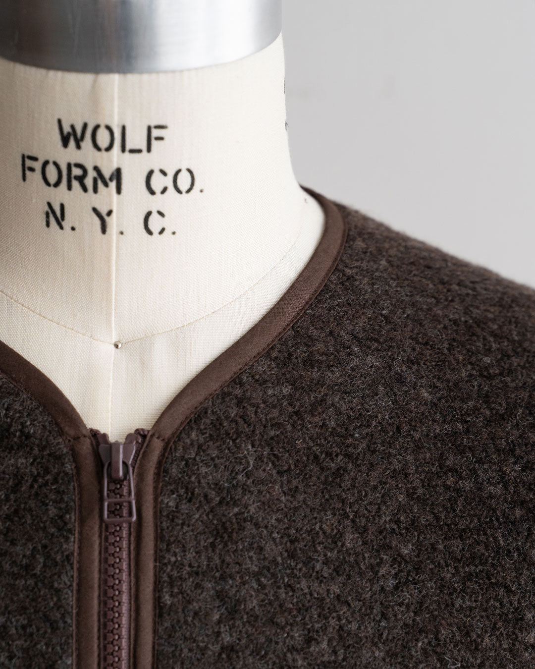 【A VONTADE】Wool Pile Zip Cardigan