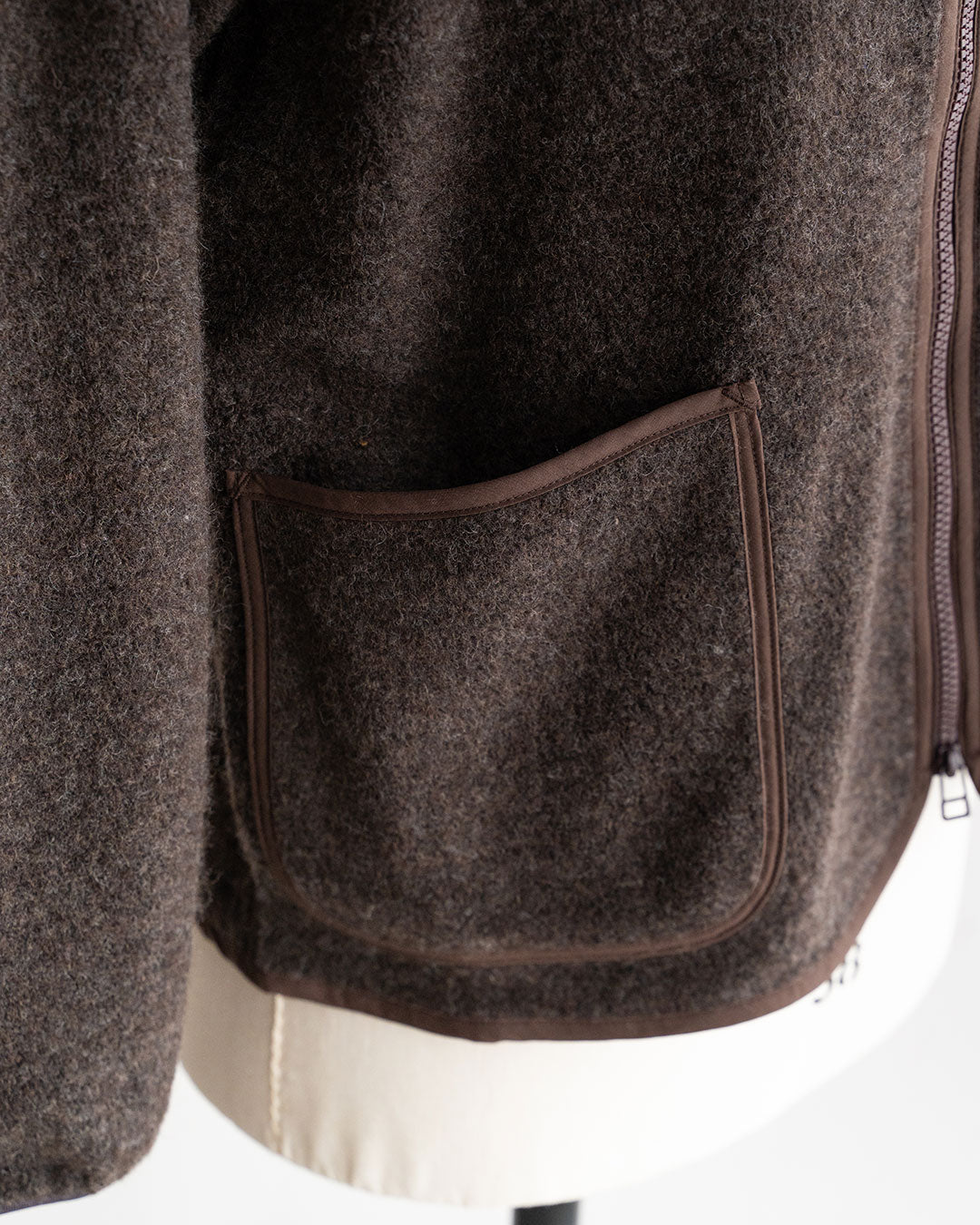 【A VONTADE】Wool Pile Zip Cardigan