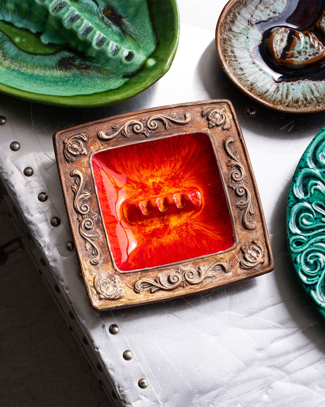 【VINTAGE】60-70s Mid Century Marble Ashtray 『Made In USA』