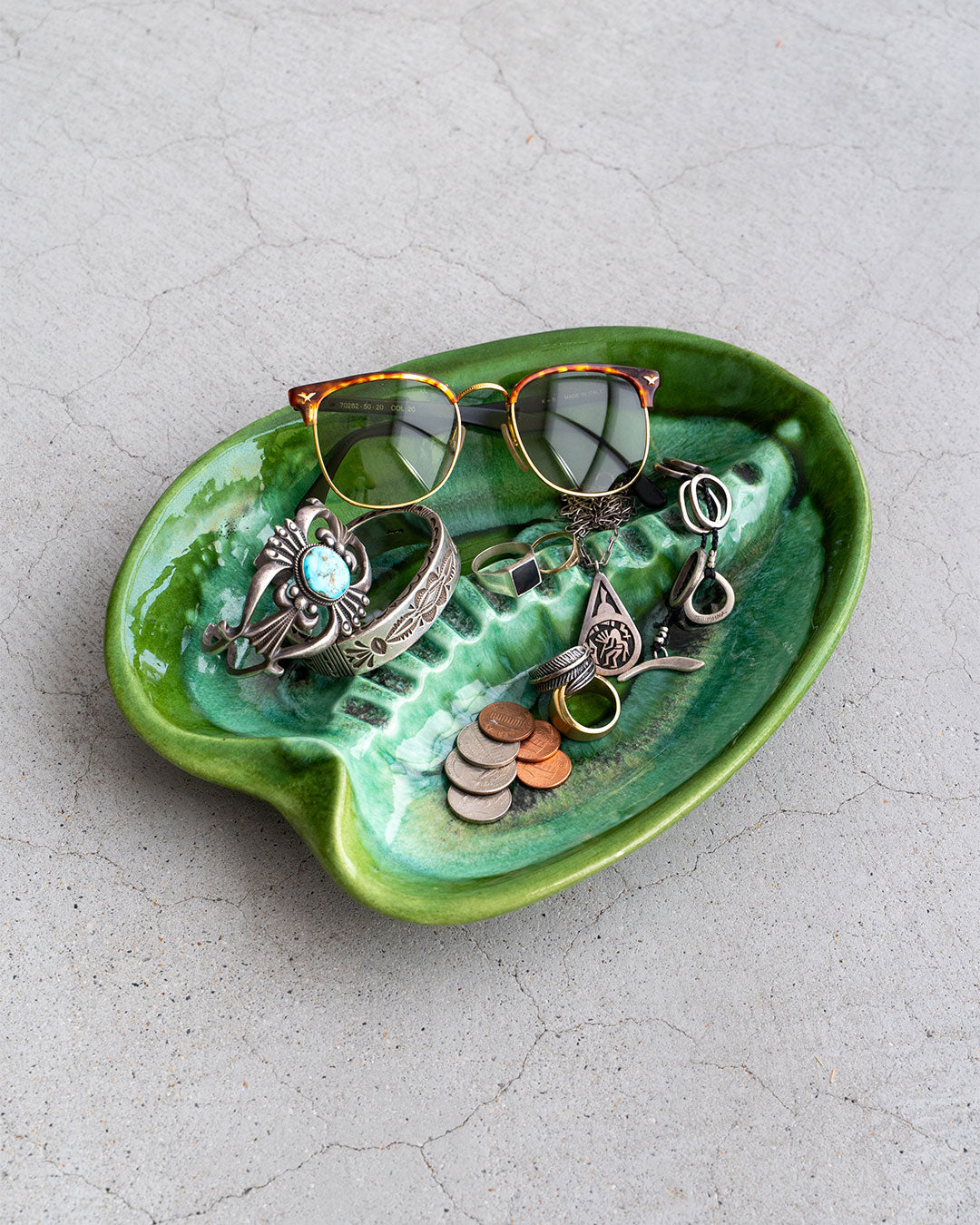 【VINTAGE】60s Mid Century Marble Ashtray (California Pottery) 『Made In USA』