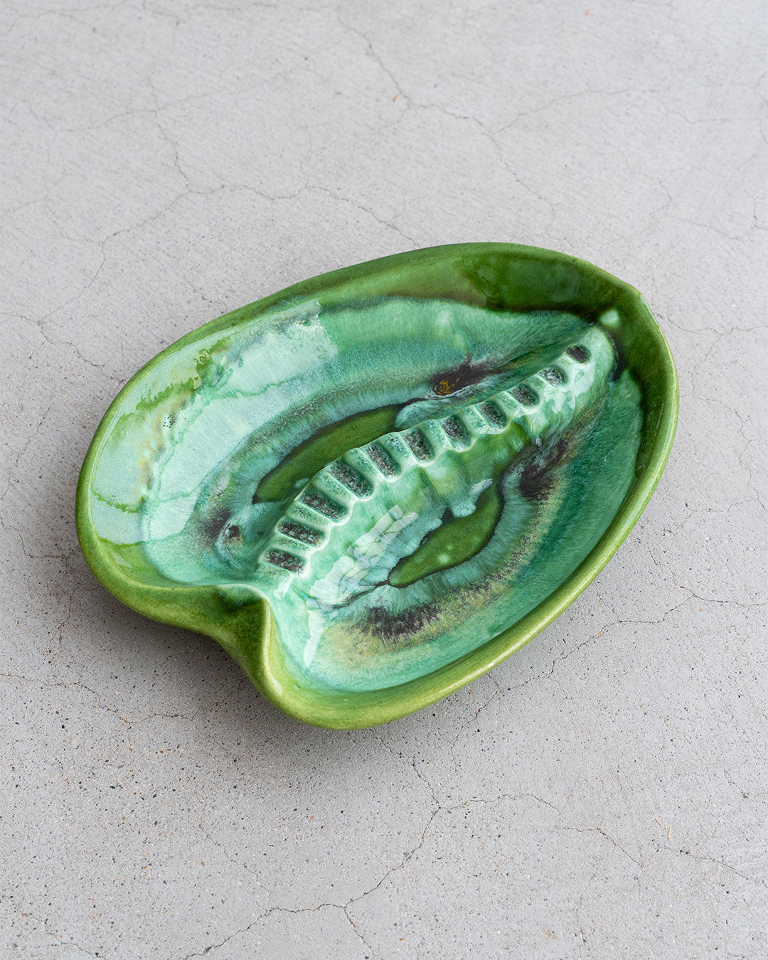 【VINTAGE】60s Mid Century Marble Ashtray (California Pottery) 『Made In USA』