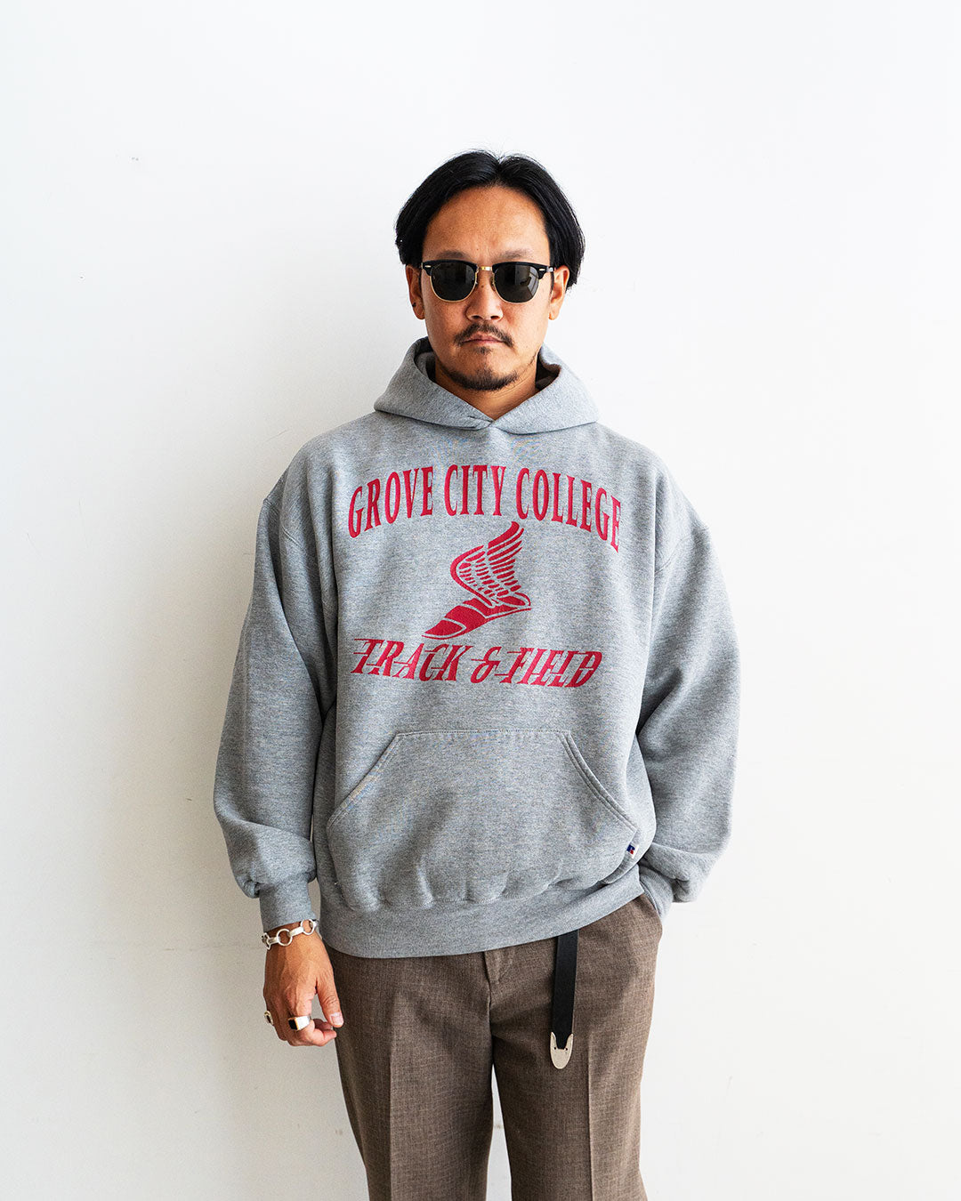 【VINTAGE】90s RUSSELL ATHLETIC Sweat Hoodie 『GROVE CITY COLLEGE』 Made in U.S.A.