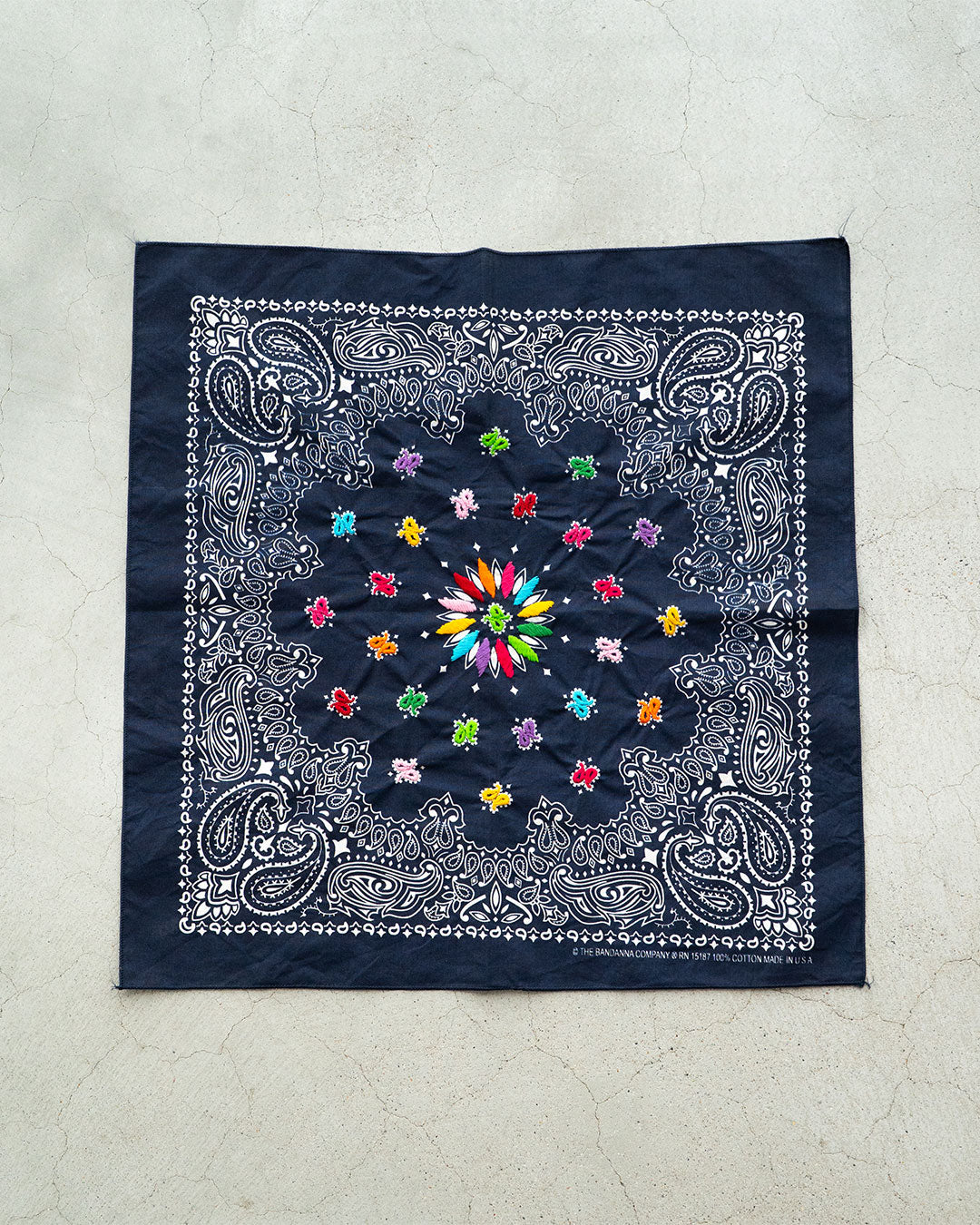 【Oaxaca】 Hand Embroidered Bandana 『made in USA』