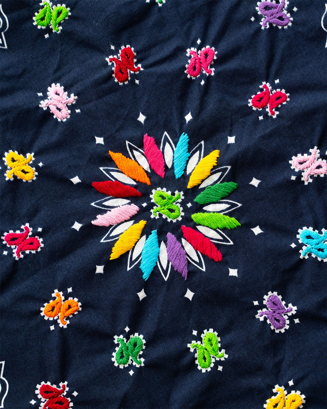 【Oaxaca】 Hand Embroidered Bandana 『made in USA』