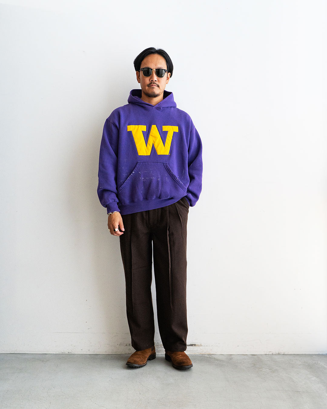 【VINTAGE】90s M. J. SOFFE Sweat Hoodie 『W』 Made in U.S.A.