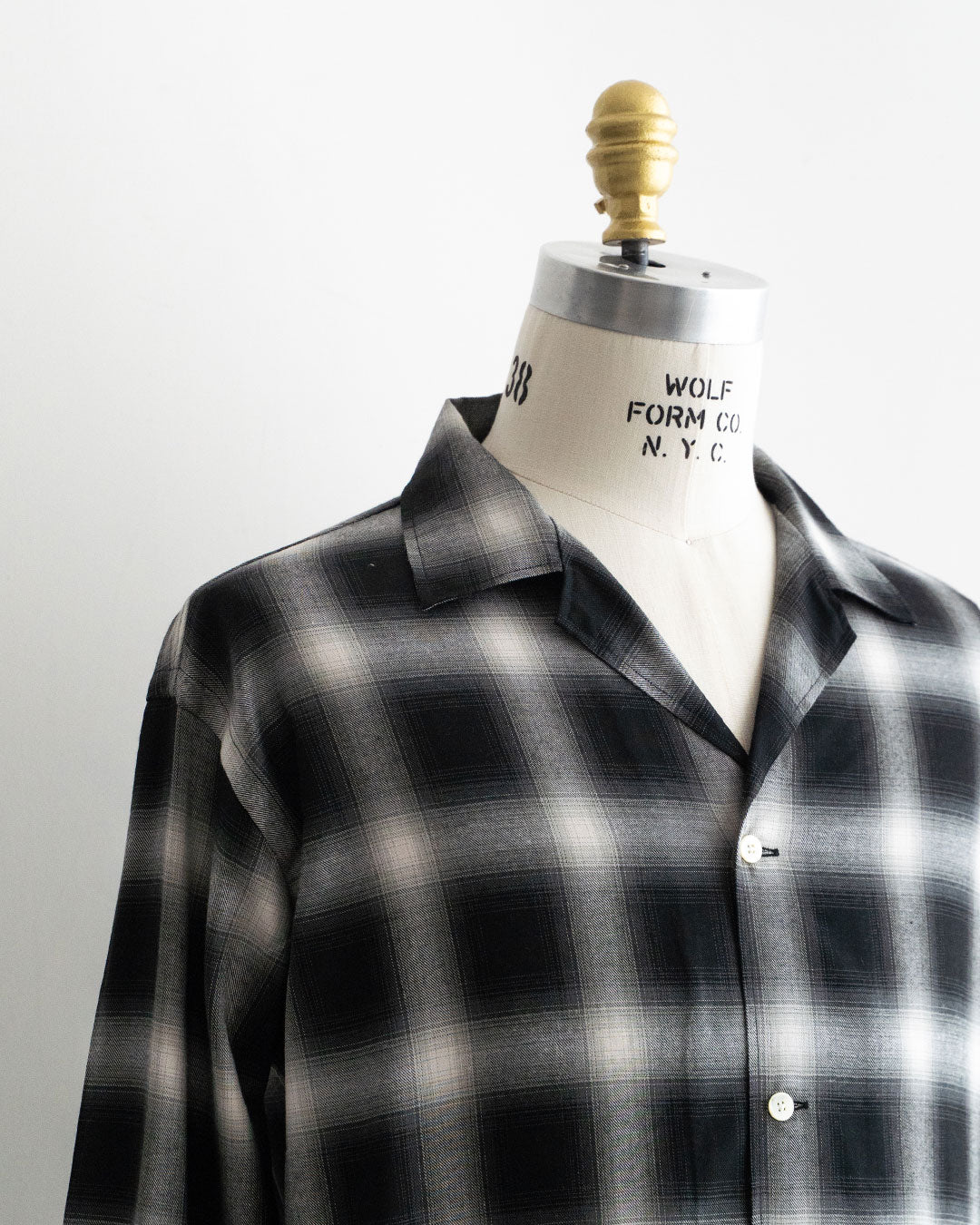 【A VONTADE】 Ombre Check Open Collar Shirts