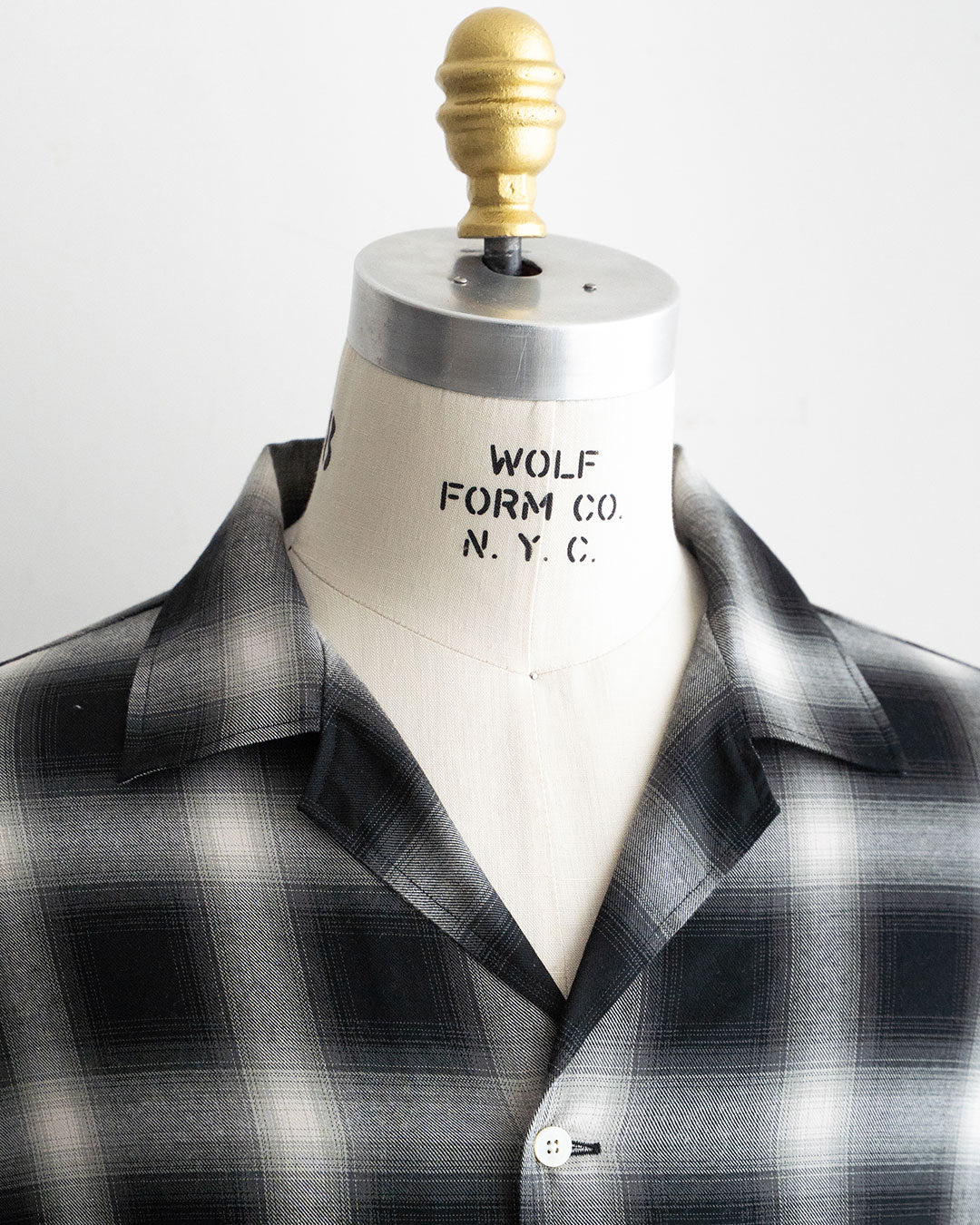 【A VONTADE】 Ombre Check Open Collar Shirts