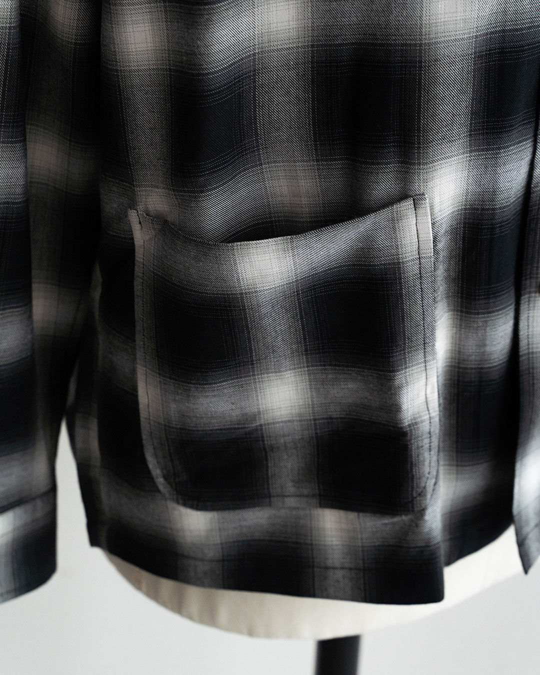 【A VONTADE】 Ombre Check Open Collar Shirts