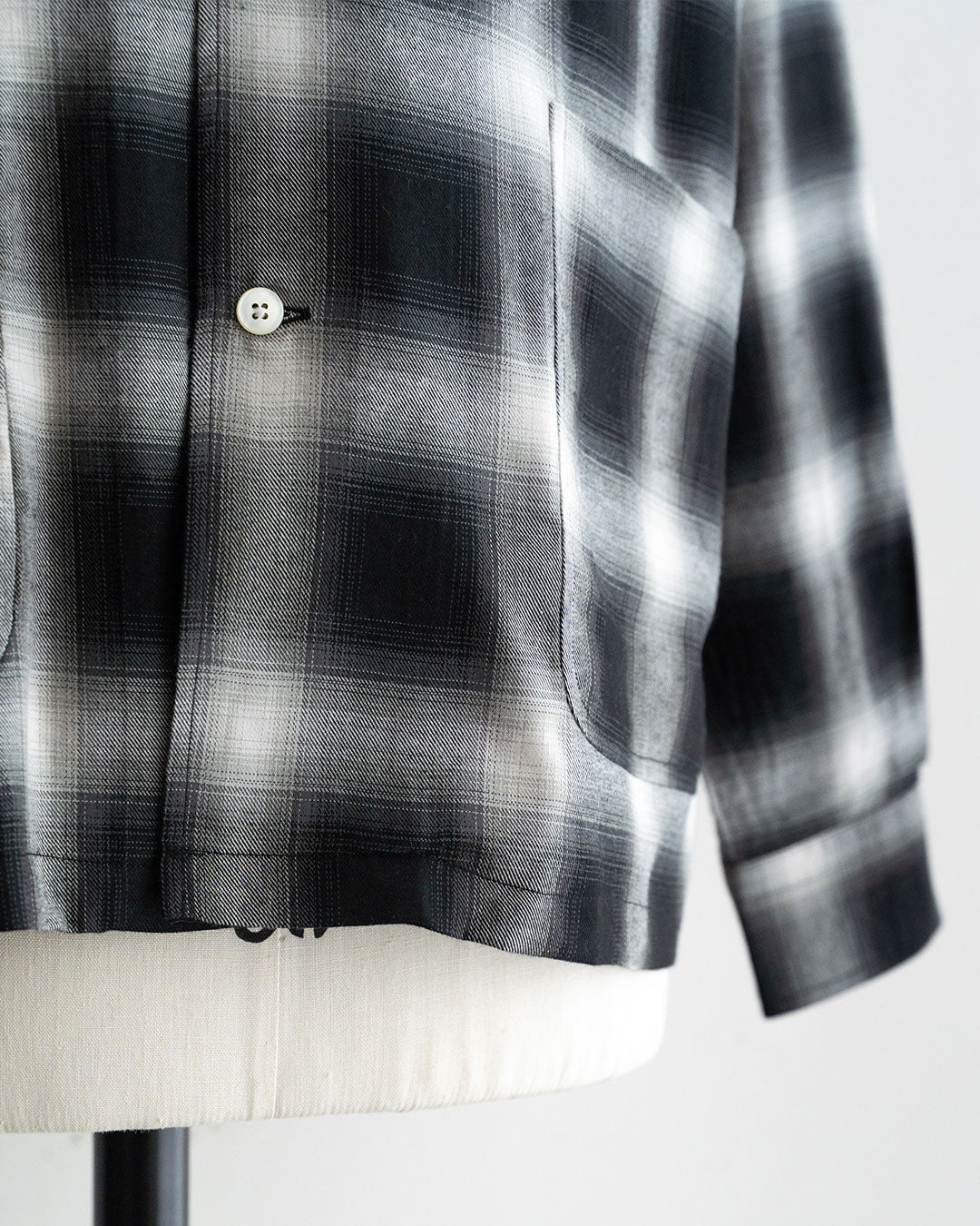 【A VONTADE】 Ombre Check Open Collar Shirts