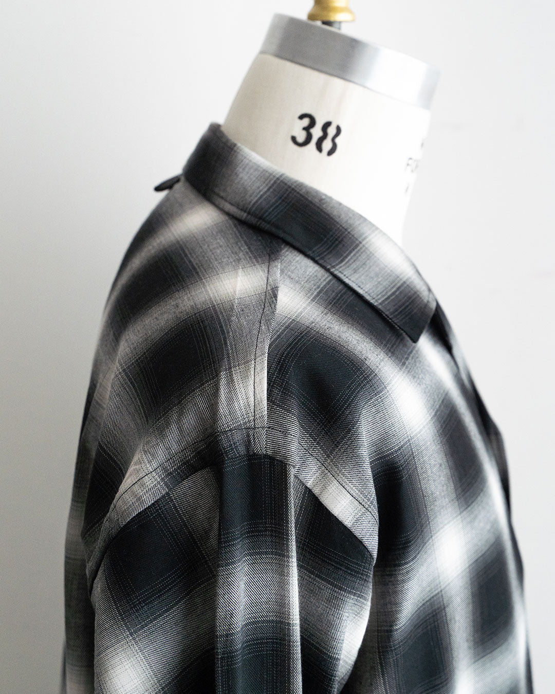 【A VONTADE】 Ombre Check Open Collar Shirts