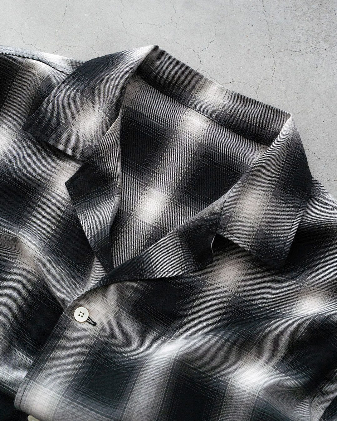 【A VONTADE】 Ombre Check Open Collar Shirts