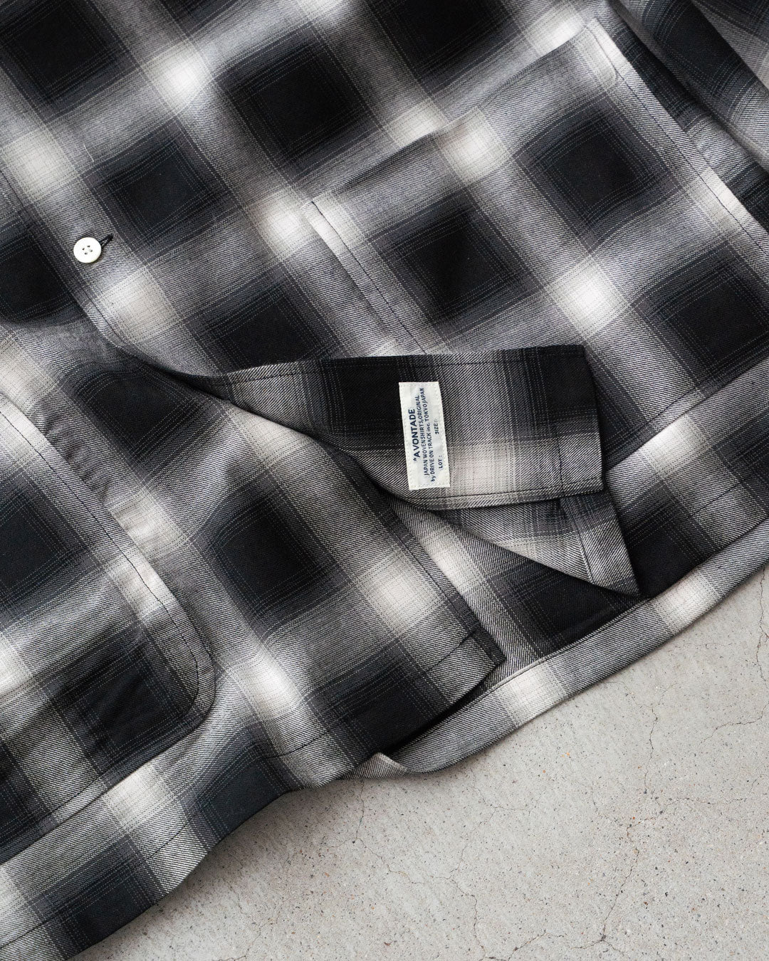 【A VONTADE】 Ombre Check Open Collar Shirts