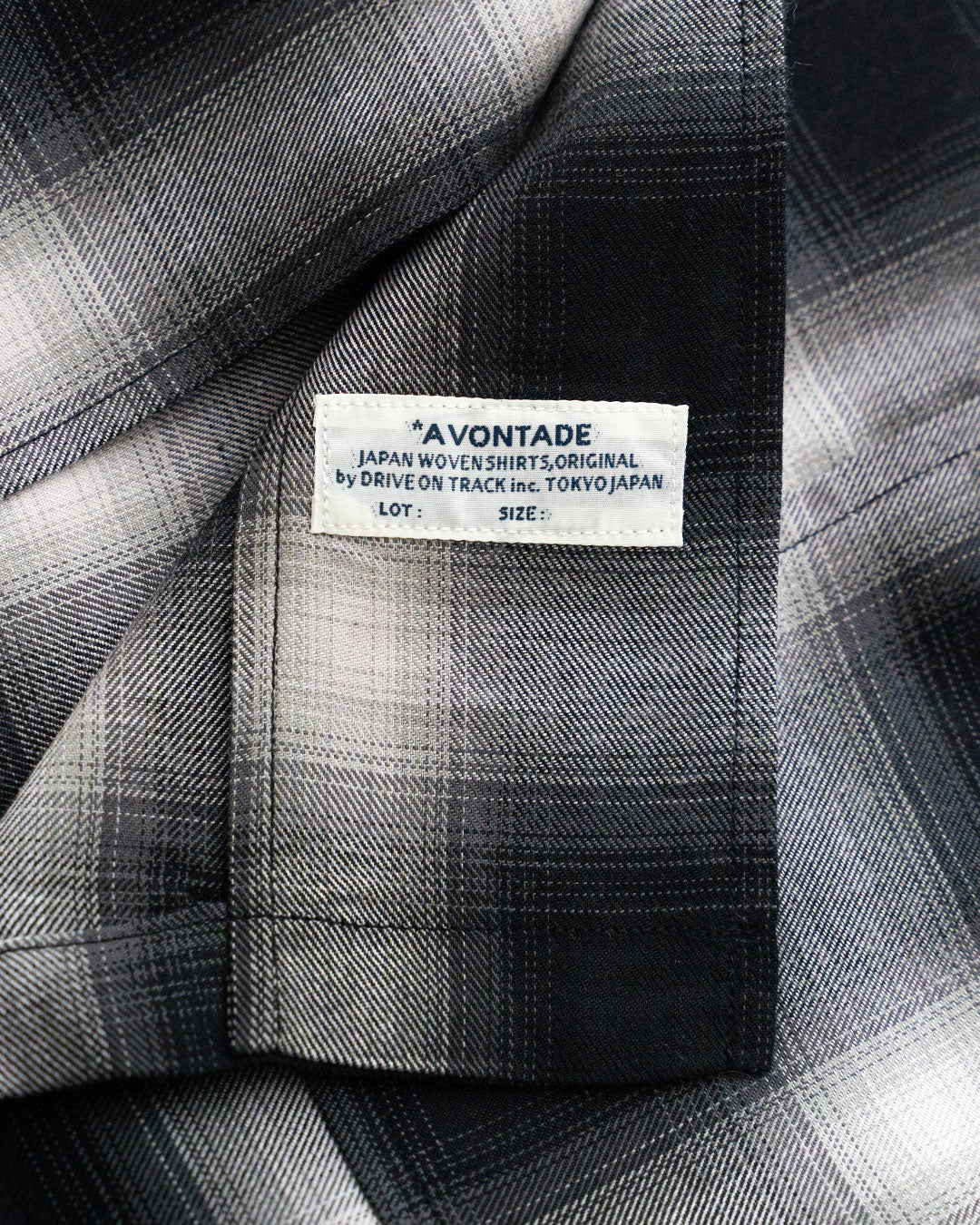 【A VONTADE】 Ombre Check Open Collar Shirts
