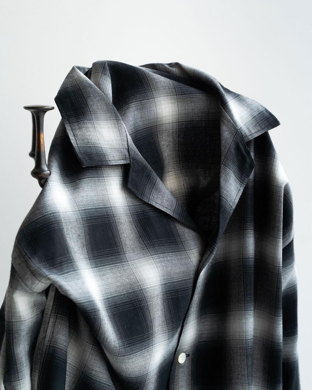 【A VONTADE】 Ombre Check Open Collar Shirts