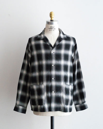 【A VONTADE】 Ombre Check Open Collar Shirts
