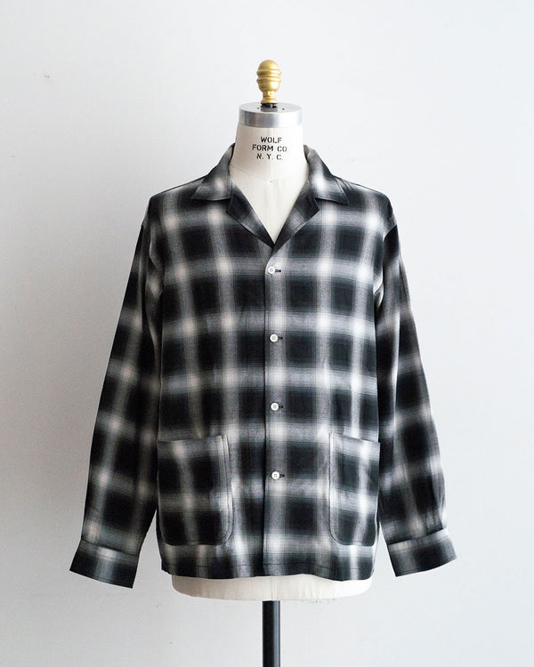 【A VONTADE】 Ombre Check Open Collar Shirts