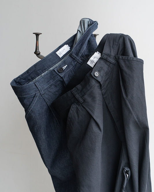 【STILL BY HAND】5.5oz 1tuck Painter Denim Trousers