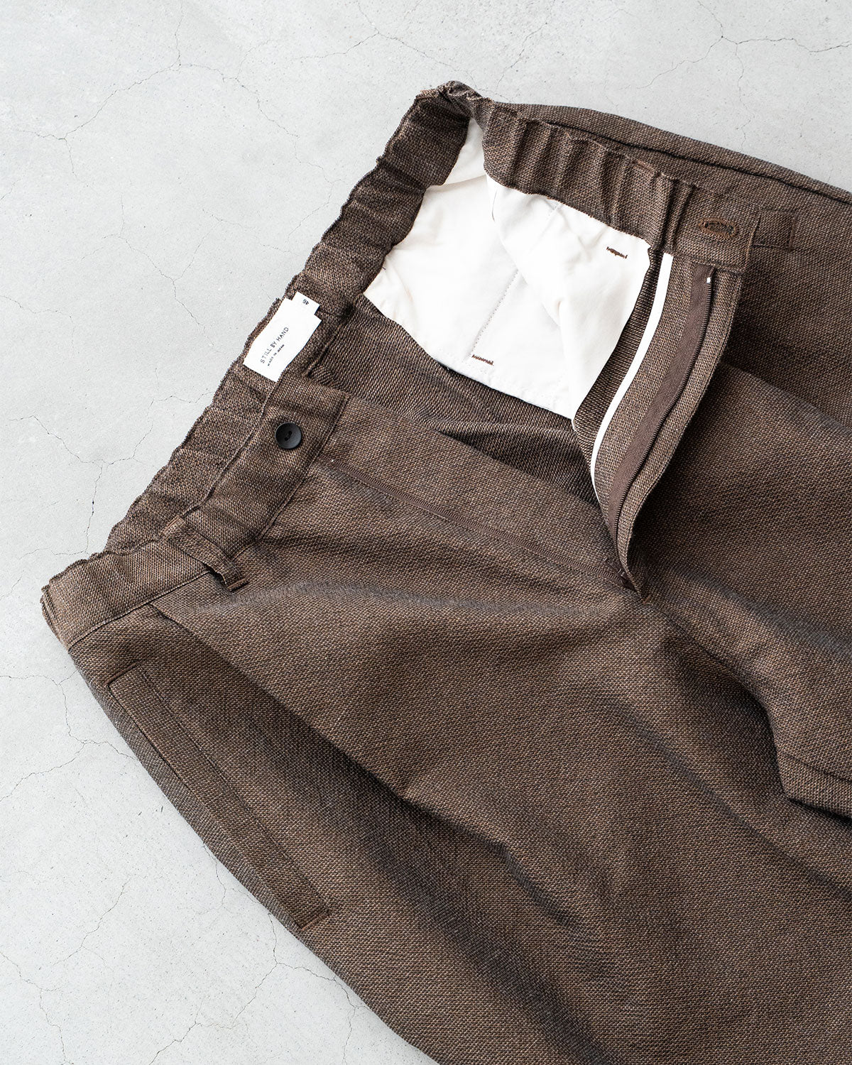 【STILL BY HAND】Deep 1Tuck Poly/Cotton Pants