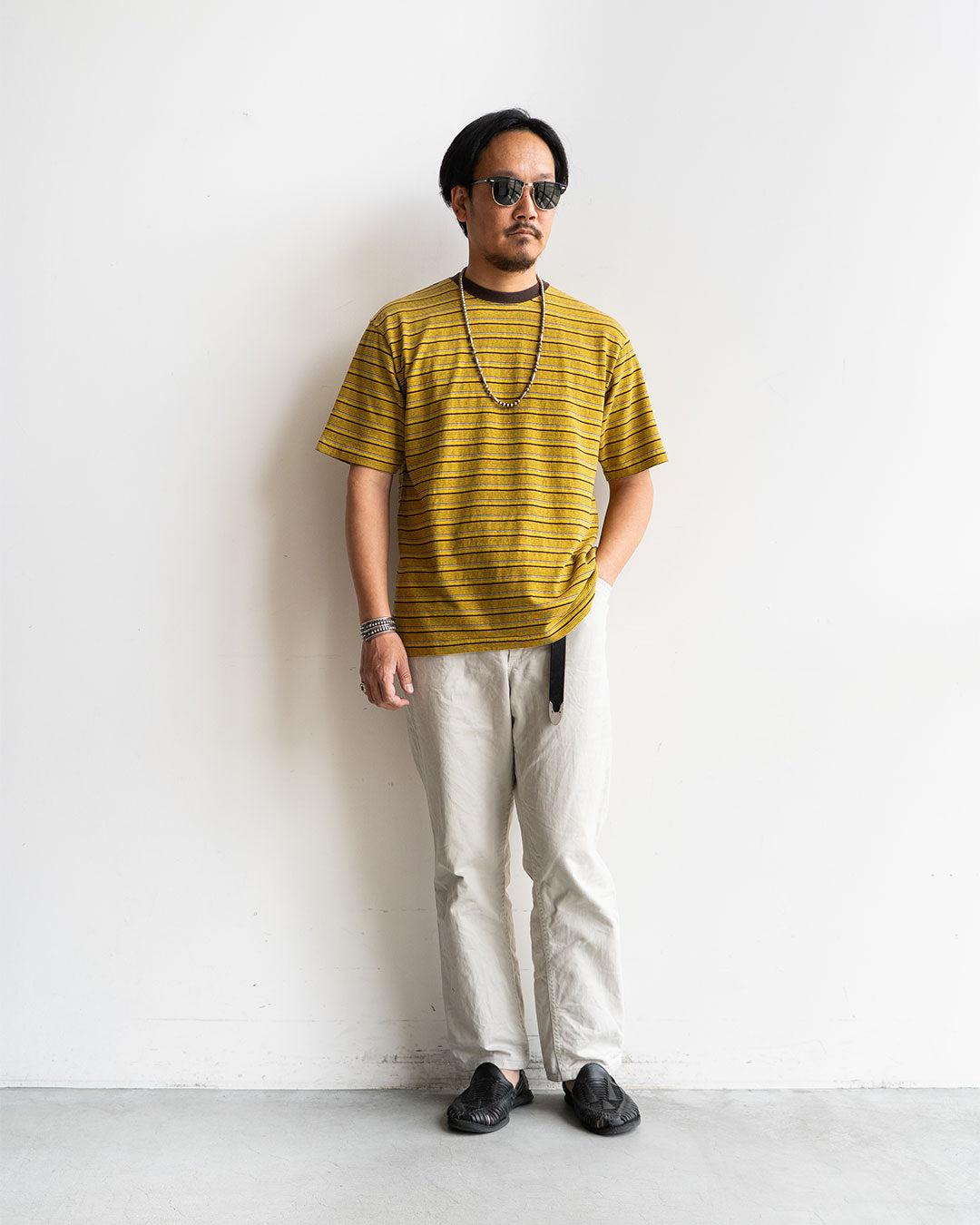 着用モデル 身長175cm　体重69kg　着用サイズ 40　Color Yellow