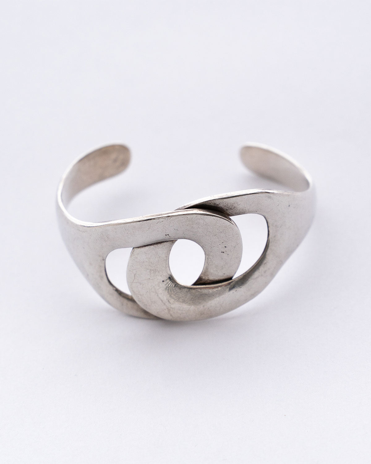 【VINTAGE】70-80s Mexican Silver Modern Art Bangle