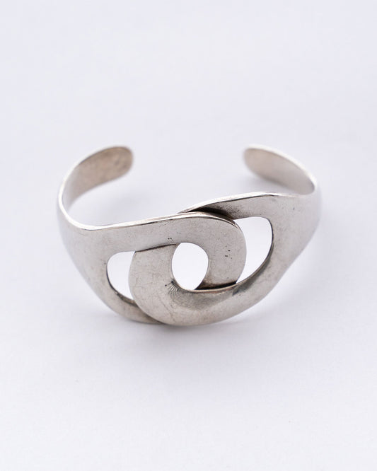 【VINTAGE】70-80s Mexican Silver Modern Art Bangle