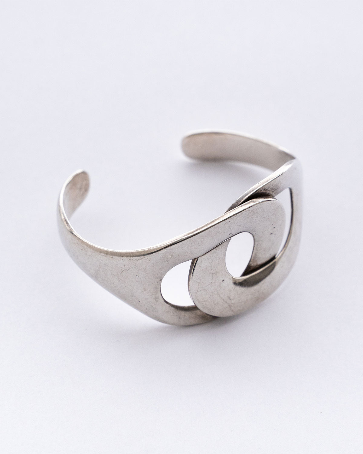 【VINTAGE】70-80s Mexican Silver Modern Art Bangle