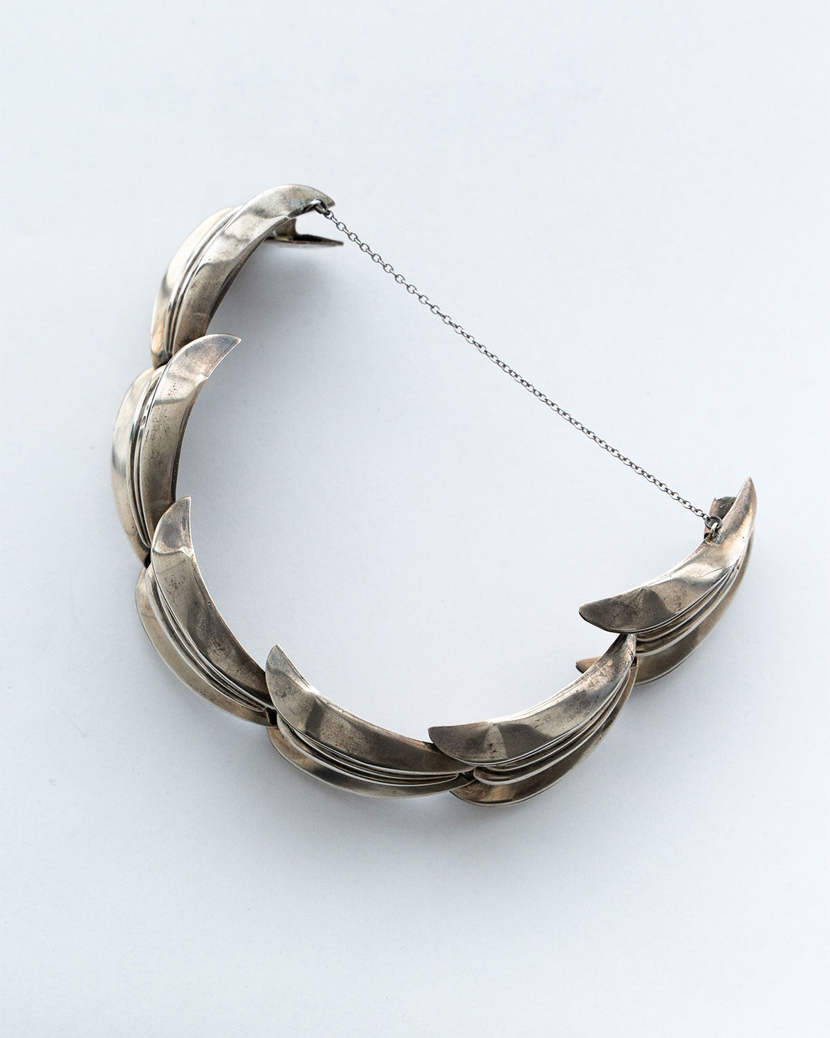 【VINTAGE】40-50s Vintage Mexican Silver Wide Bracelet "PARISINA"