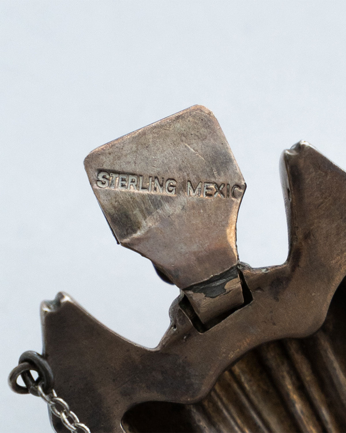 【VINTAGE】40-50s Vintage Mexican Silver Wide Bracelet "PARISINA"