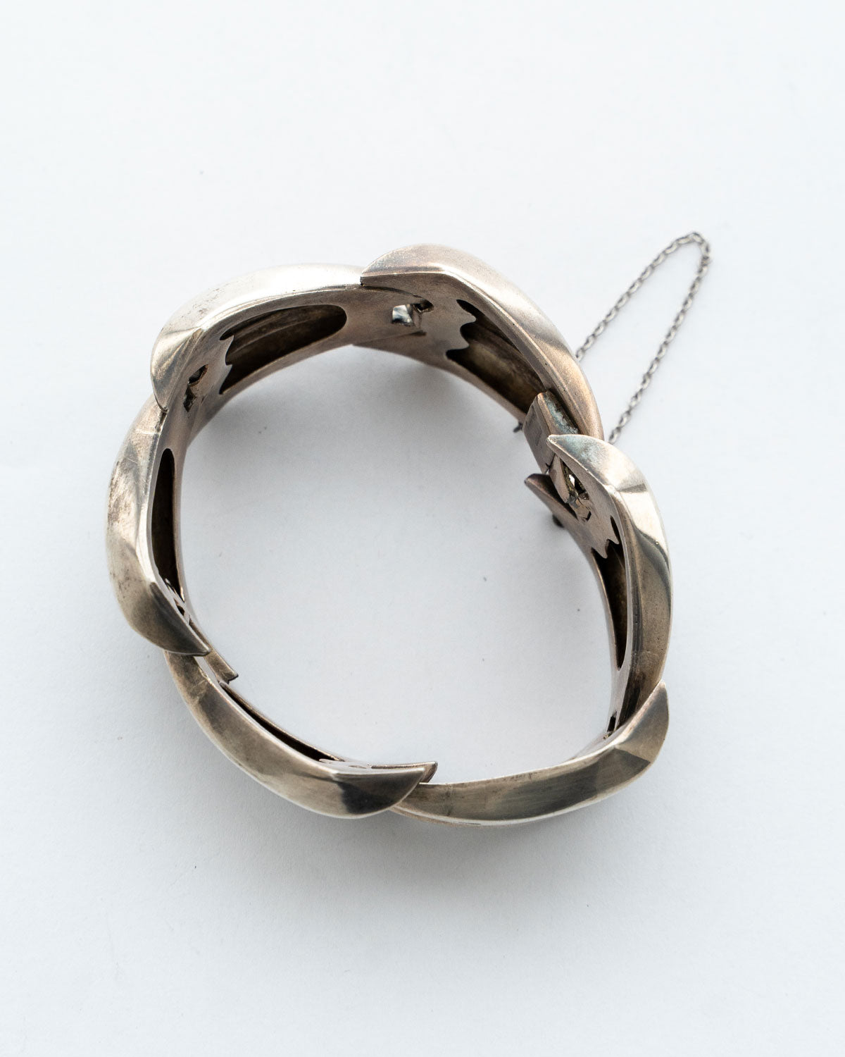 【VINTAGE】40-50s Vintage Mexican Silver Wide Bracelet "PARISINA"