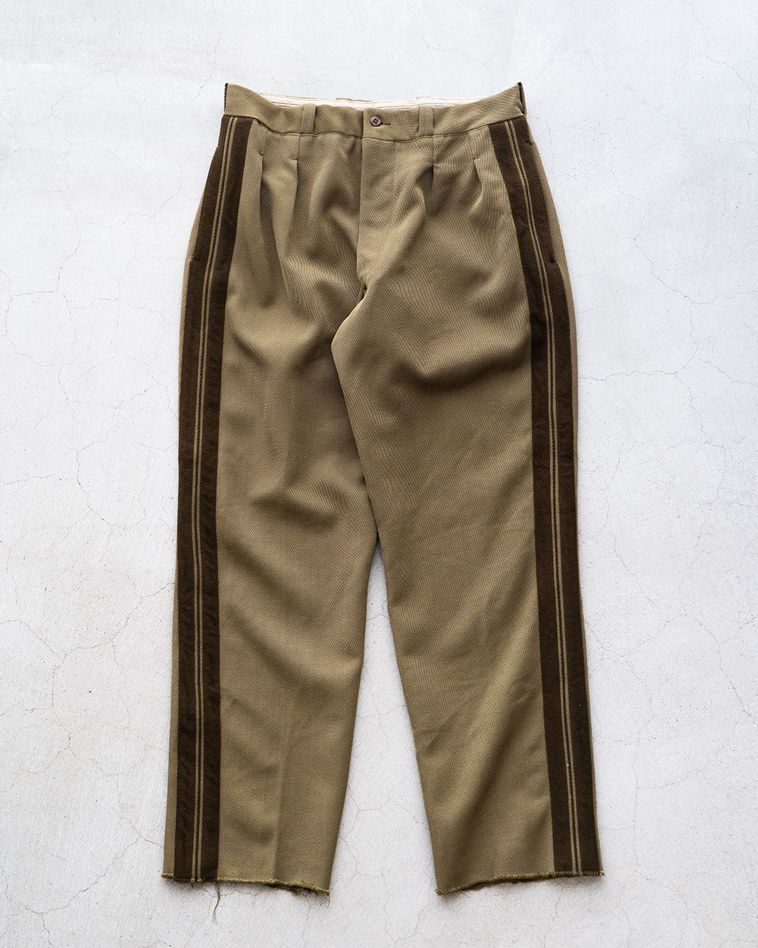 【DEADSTOCK】60s French Military Side Line Wool Trousers
