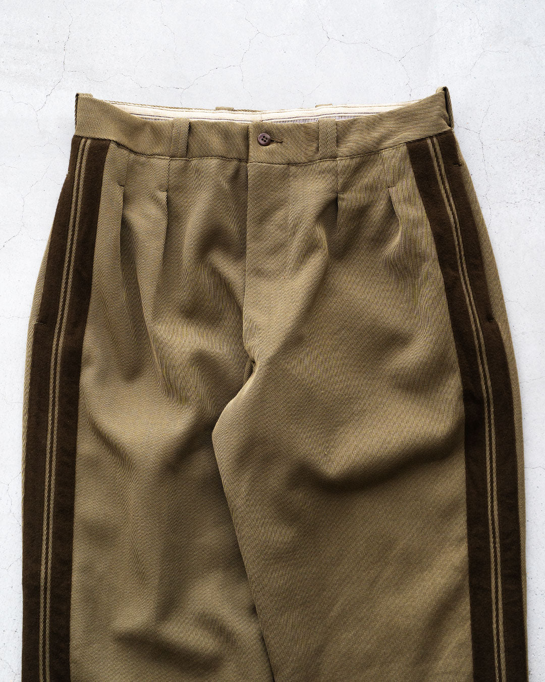【DEADSTOCK】60s French Military Side Line Wool Trousers