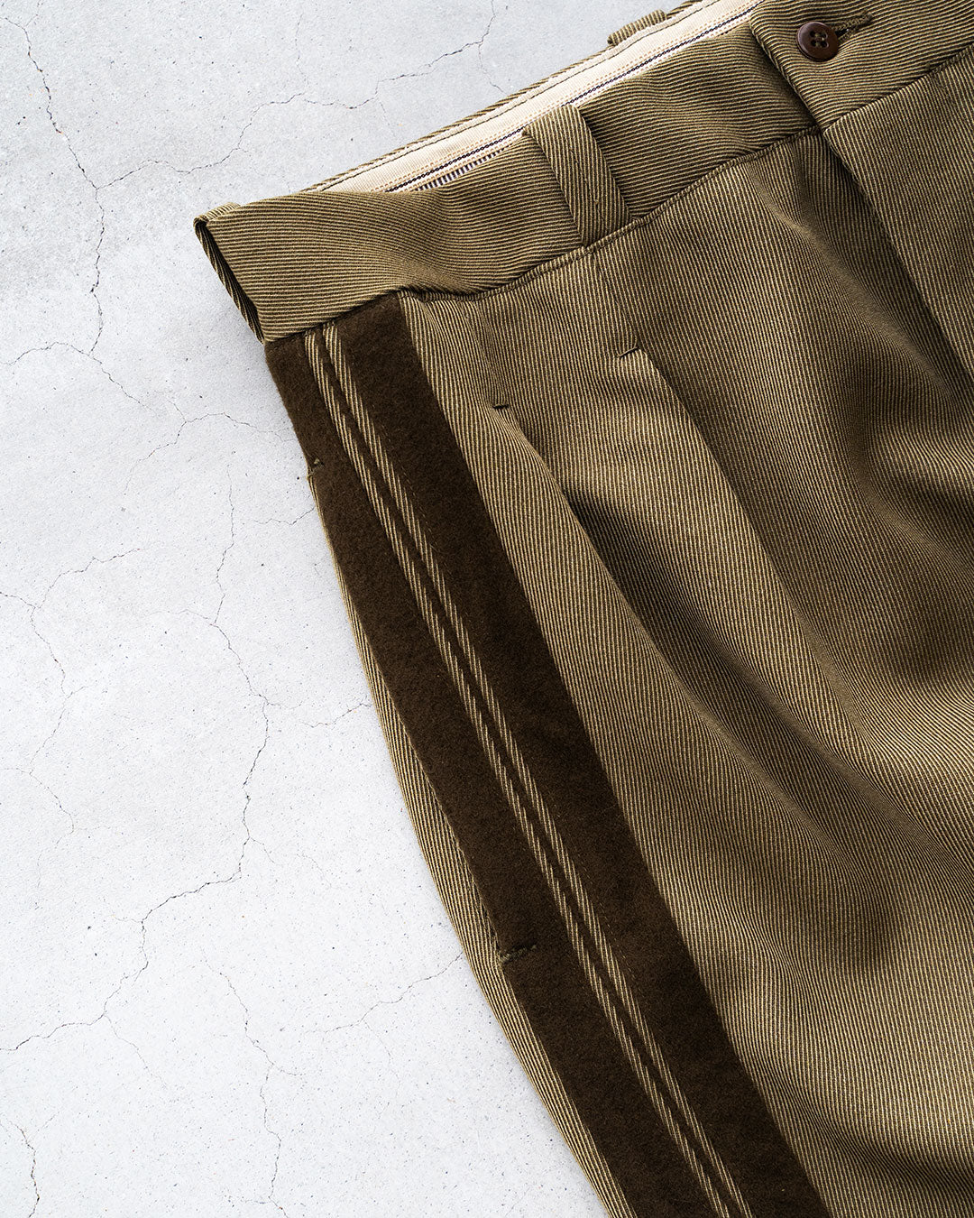 【DEADSTOCK】60s French Military Side Line Wool Trousers