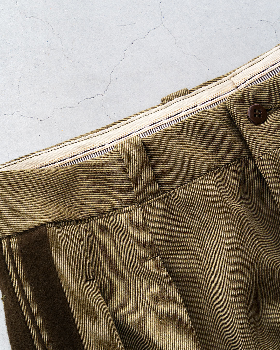 【DEADSTOCK】60s French Military Side Line Wool Trousers