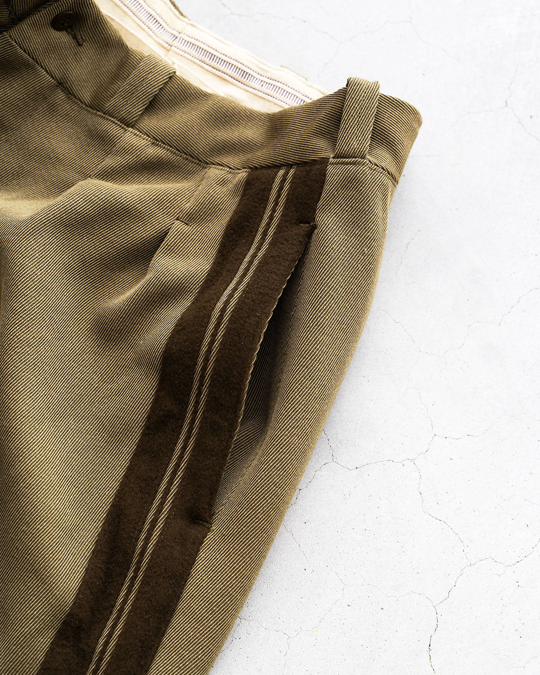 【DEADSTOCK】60s French Military Side Line Wool Trousers